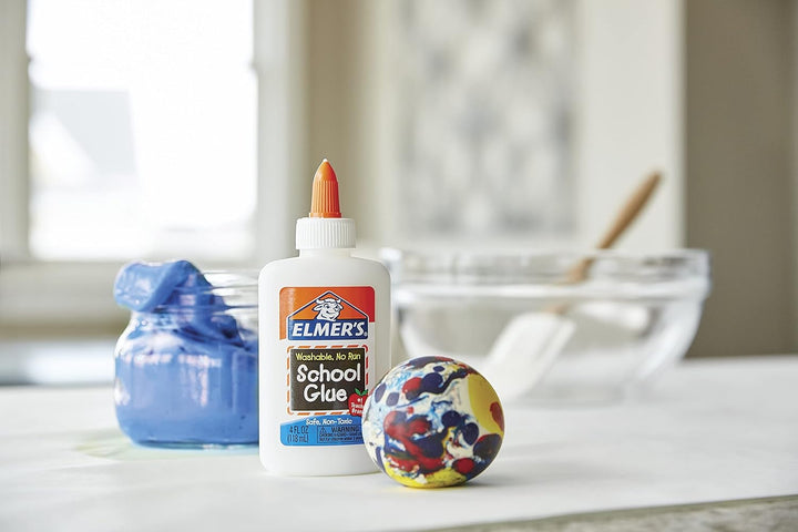 Liquid School Glue, White, Washable, 4 Ounces - Great for Making Slime ( 5-Count )
