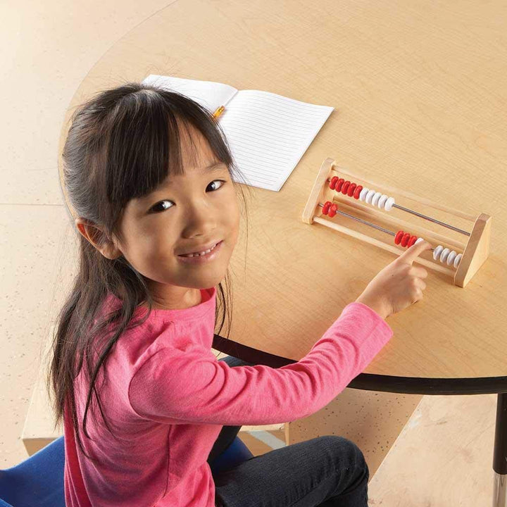 20-Bead Wooden Rekenrek Abacus, Colored Abacus for Kids Math, Wooden Counting Math Manipulatives, Bead Counters for Kids Math, Learn Counting and Numbers, Homeschool Supplies (Set of 1)