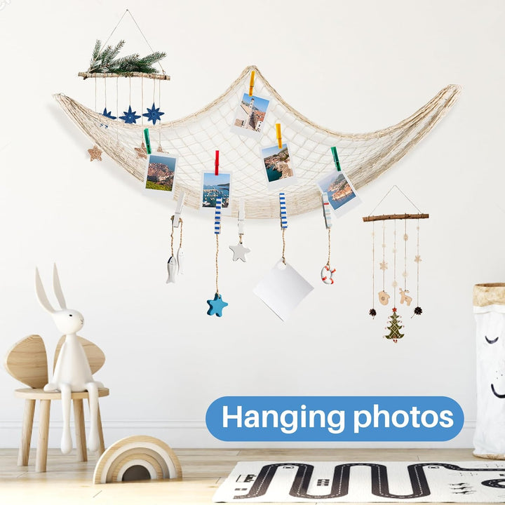 2PCS Fish Net Decorative - Fish Net Decorations Decorative Netting Nautical Fishnet Table Runner Nets Netting Fishnet Ocean Party Rope Decoration