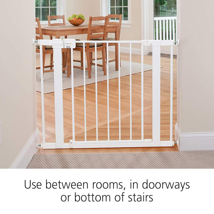 Easy Install Walk Thru Baby Gate for Doorways, Gate with Door, Dog Gates, Fits 29"-38", Easy Install 28" Tall, White