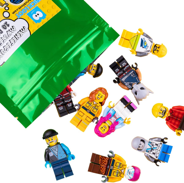 10 NEW  MINIFIG PEOPLE LOT Random Grab Bag of Minifigure Guys City Town Set by USA