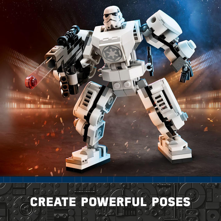 Star Wars Stormtrooper Mech 75370 Star Wars Collectible for Kids, This Buildable Star Wars Action Figure Features a Cockpit, Buildable Blaster and Iconic Imperial Stormtrooper Minifigure