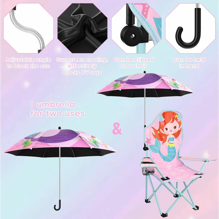 Kids Beach Chair with Umbrella Folding Lawn and Camping Chair with Summer Shade for Beach, Pool, Travel and Outdoor (For 1-5 Years Old)
