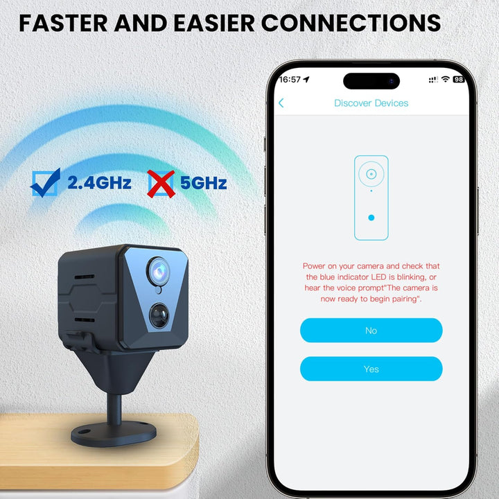 2025 Upgraded Security Camera, 4K HD Mini Nanny Cam for Home with Night Vision, Wifi Indoor Camera, 100 Days Long Battery Life, Motion Detection, Remote Viewing, Wireless Surveillance Cam
