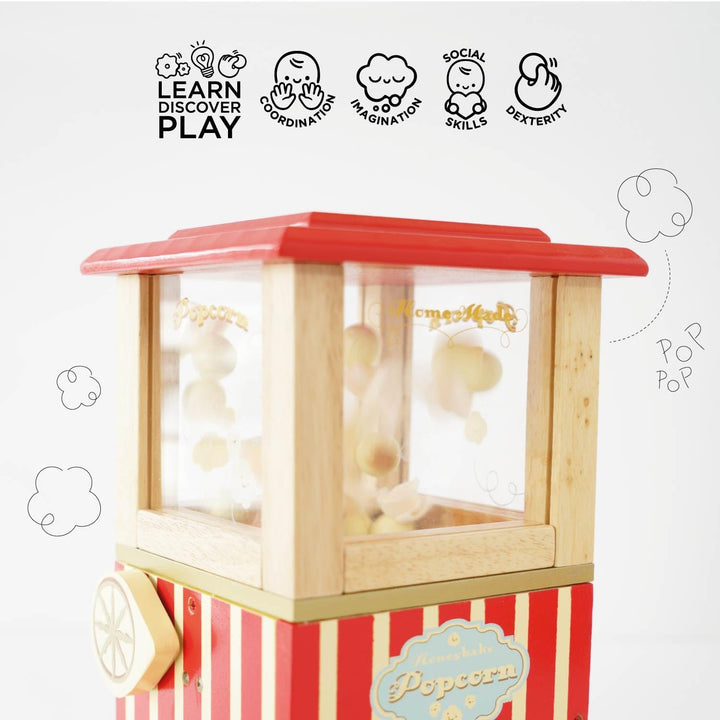 - Wooden Honeybake Retro Popcorn Machine | Cinema, Kitchen or Movies Pretend Play | Movie Night Role Kids Play Toy