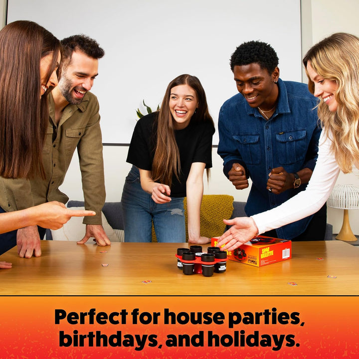 Shot Roulette: the Roulette Wheel Drinking Game by Buzzed, Drinking Games for Adults, Group Drinking Games, Great for Funny Gifts, Includes 1 Shot Roulette Wheel, 6 Glasses, 12 Tokens, Instructions