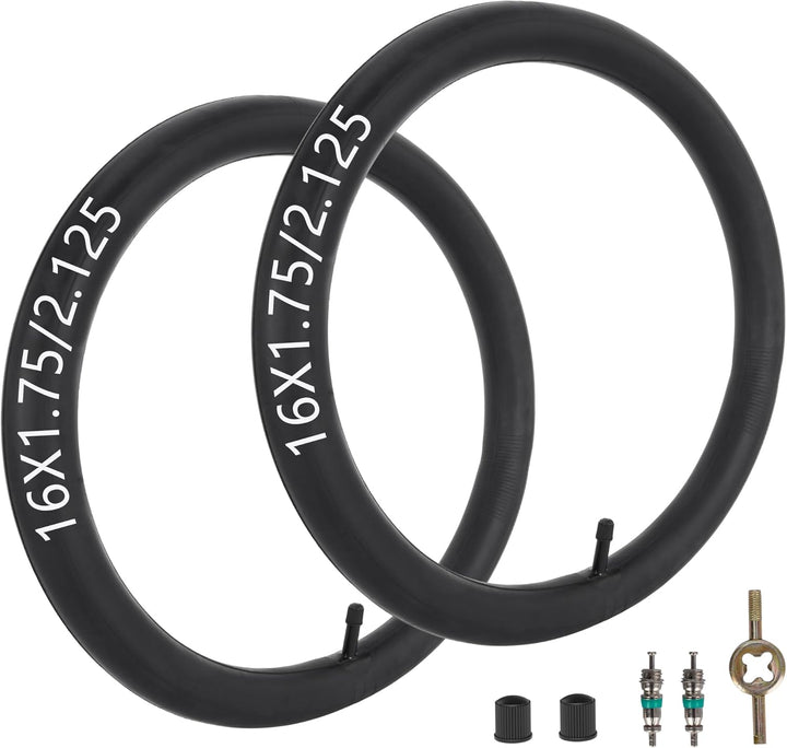 16" Back & 12.5" Front Replacement Inner Tubes 16 X 1.75/2.15 & 12.5 X 1.75/2.15 Compatible with Jogging Revolution Baby Jogger Summit X3 Schwinn Stroller Butyl Rubber Heavy Duty Tube 3 Pack