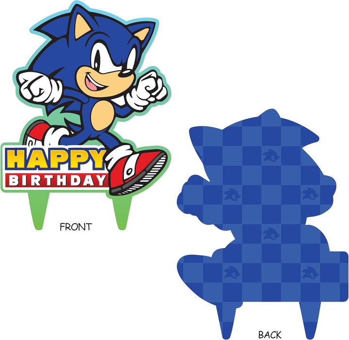Sonic Gamer Birthday Cake Topper Party Decor