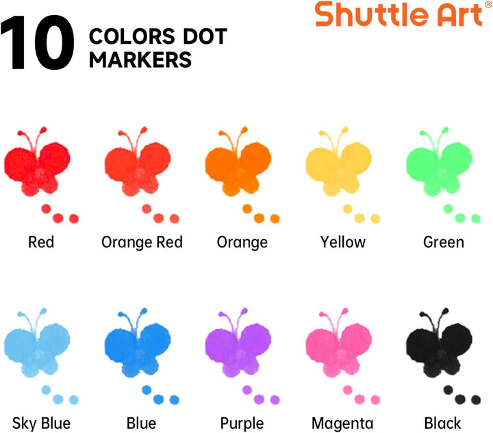 Dot Markers, 10 Colors Washable Markers for Toddlers,Bingo Daubers Supplies Kids Preschool Children, Non Toxic Water-Based