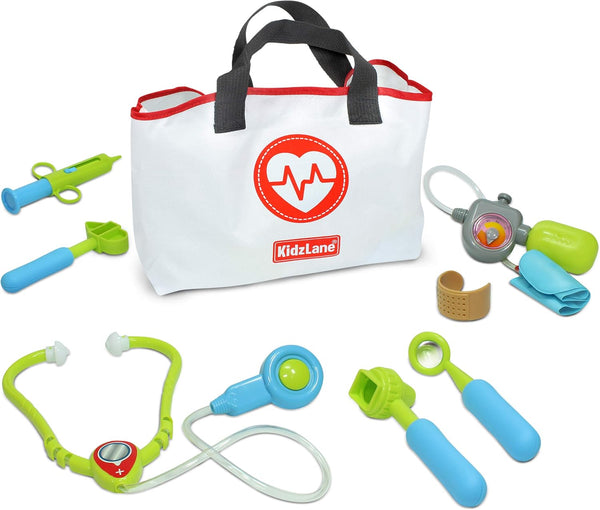 Doctor Kit for Toddlers 3-5 - Kids Doctors Play Set with 7 Piece Pretend Play Toys - Medical Bag with Electronic Stethoscope and Accessories - Fun Toddler Doctor Play Set for Boys and Girls