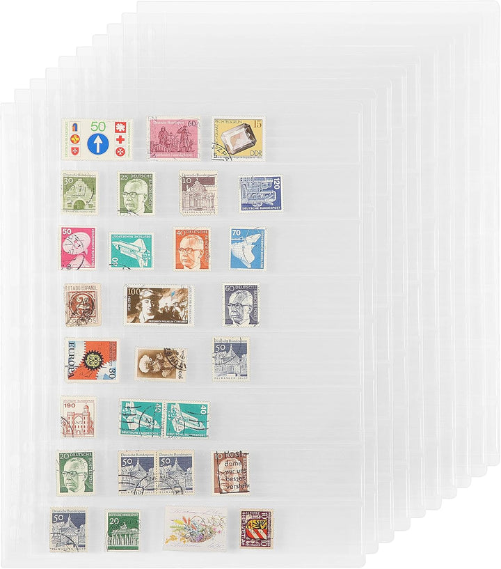 Stamp Collection Inserts - Collector Stamp Album 12 Sheets with 4 Mixed Sizes Single Side for Stamp Collection Binder Kit IS02MX112
