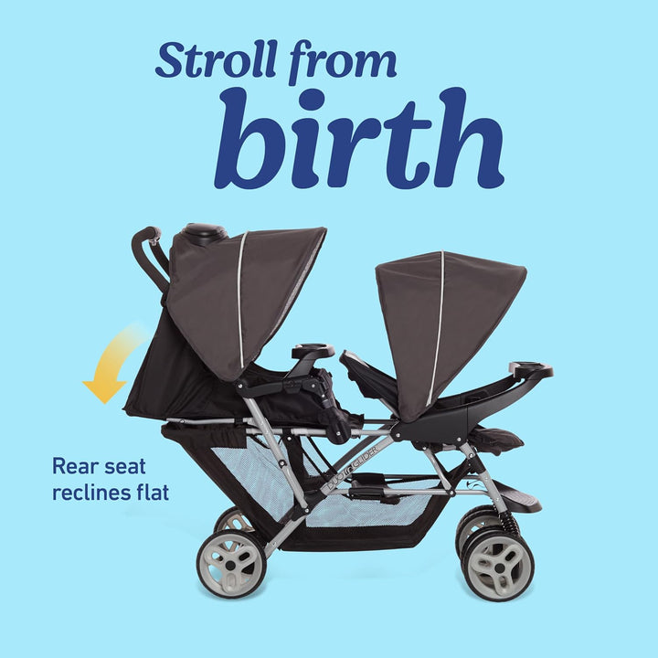 Duoglider Double Stroller | Lightweight Double Stroller with Tandem Seating, Glacier
