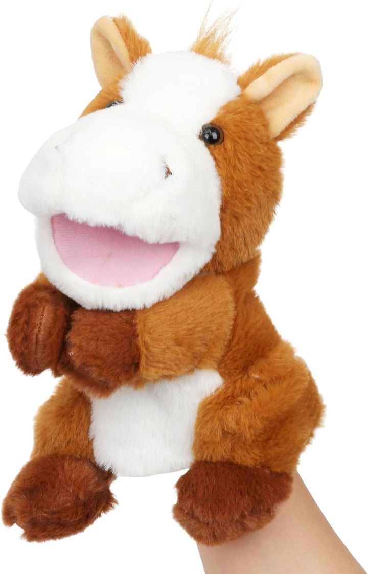 Puppy Hand Puppet Soft Animal Plush Toy with Movable Mouth Interactive Storytelling Cute Dog Toys Creativity and Imagination Christmas Birthday Gifts for Toddlers Kids,12.5''
