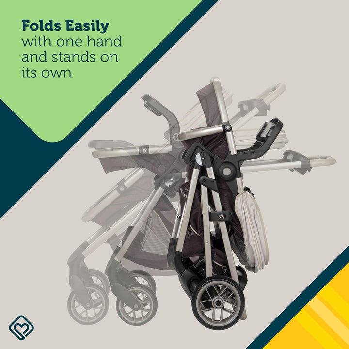 Deluxe Grow and Go Travel System Stroller and Car Seat Combo, 8-In-1 Travel System, Weight Capacity 4-30 Lbs, Dunes Edge