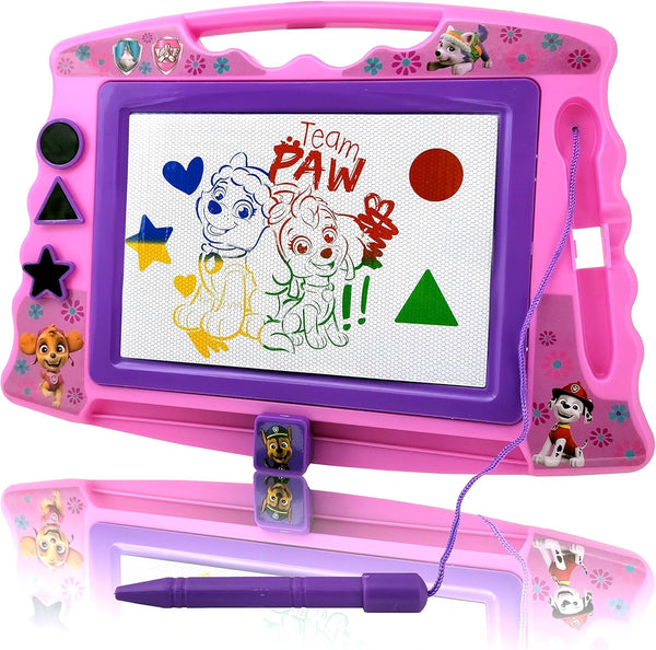 PAW Patrol Magnetic Drawing Board with Stylus and 3 Stamps, for Girls or Boys (Pink)…