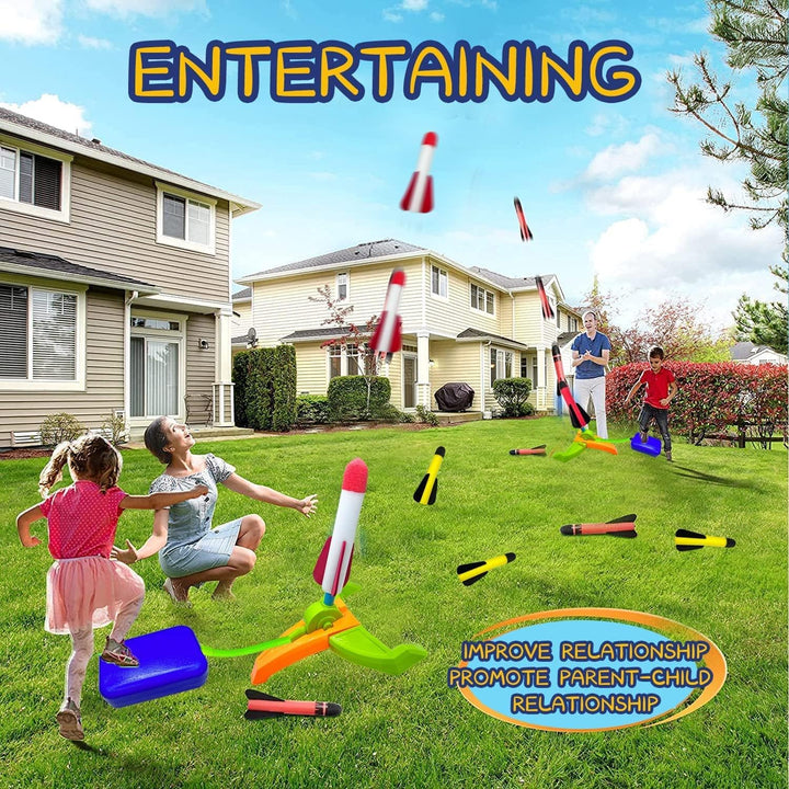 Foam Rocket Launcher for Kids Age 3 4 5 6 7 8+, Fun Catapult Rocket Toys Boys Toys Age 3-12 Girls Gift Rocket Kids Outdoor Toy