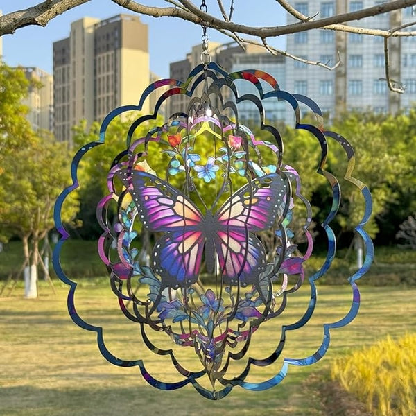 Wind Spinners Outdoor Butterfly - Birthday Gifts for Women Mom Wife Grandma, Hanging Wind Sculptures Wind Spinners, 12 Inch 3D Wind Spinner for Garden Decor for Outside, Garden, Patio, Yard, Outdoor