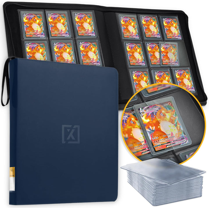 Toploader Binder | Holds 252 Toploaders | 20 Toploaders INCLUDED | 9-Pocket | Ringless Double-Sided Pockets for TCG, Sports | Premium Top Loader Storage