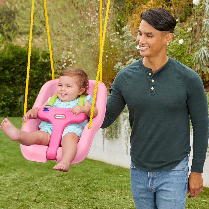 Snug 'N Secure Pink Swing with Adjustable Straps, 2-In-1 for Baby and Toddlers Ages 9 Months - 4 Years,16"D X 16.3"W X 17"H
