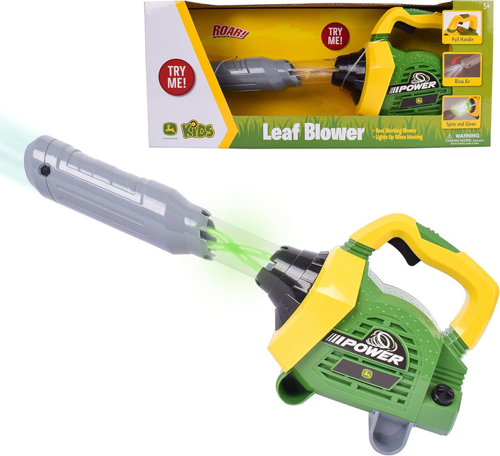 John Deere Leaf Blower Toy for Kids – Pretend Construction Tool with Lights and Sounds | Blows Real Air