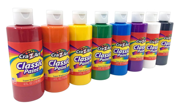 Washable Classic Paint Bulk Pack 8Ct, Assorted Colors 4Oz Each Bottle, 32Oz