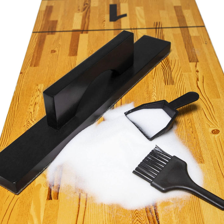 Shuffleboard Wax with Brush Set with Shuffleboard Sand Slow Speed, Shuffleboard Table Brush, Mini Dustpan and Brush for Shuffleboard Table
