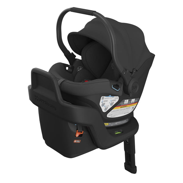 Aria Lightweight Infant Car Seat/Just under 6 Lbs for Easy Portability/Base with Load Leg + Infant Insert Included/Direct Stroller Attachment/Jake (Charcoal/Black Leather)