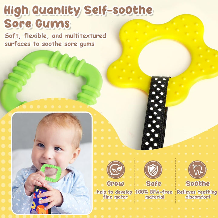 Tummy Time Toy - Black and White High Contrast Baby Toys for Newborn - Baby Visual Stimulation Mirror - Montessori Sensory Crinkle Toy for Infant 0-3-6-12 Months - Shower Gift for Boy Girl