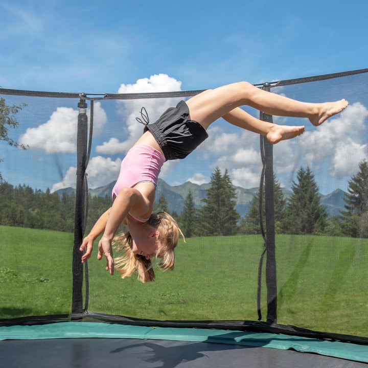 14Ft & 15Ft Universal Trampoline Net Replacement, Safety Enclosure Net for 6 or 8 Straight/Angled Poles, 14Ft & 15Ft round Frame