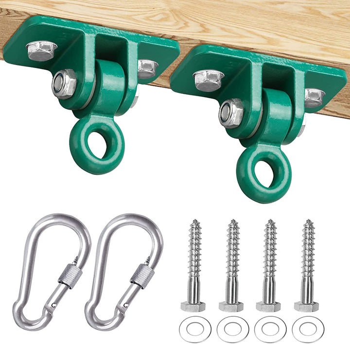 2400 Lb Capacity Heavy Duty Swing Hangers for Wooden Sets Playground Porch Indoor Outdoor & Hanging Snap Hooks Black of 2
