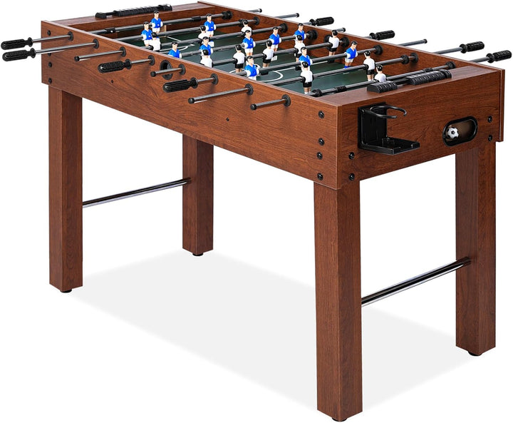 Foosball Table 48In, Competition-Sized Game Table for Home & Game Room – Includes 2 Balls & 2 Cup Holders – Classic Indoor Soccer Game