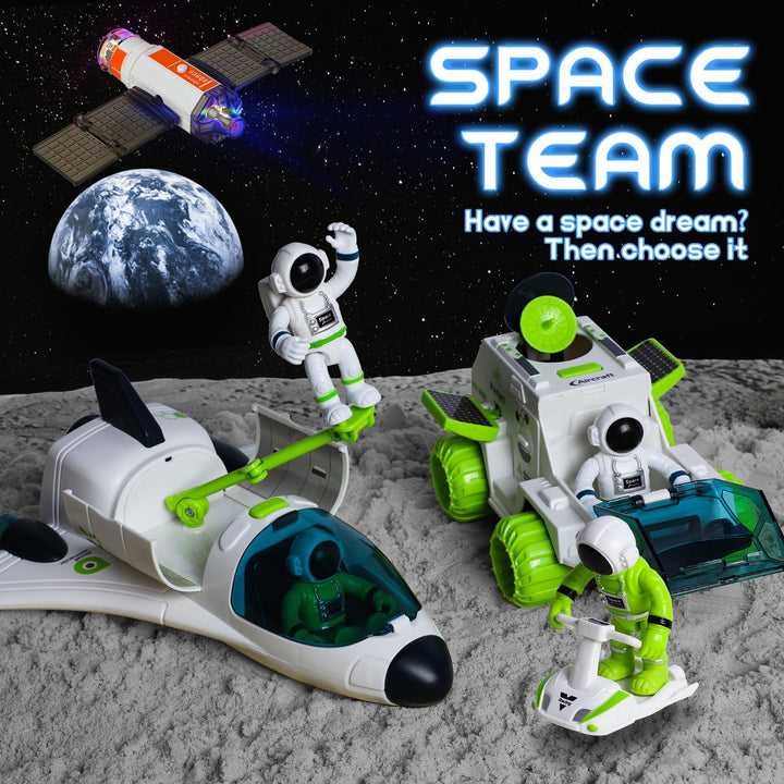 Space Rocket Toys for Kids Shuttle Toy with Astronaut Figure and Rover for Boy 5-12 Kid Spaceship Planet Stem for Boys & Girls