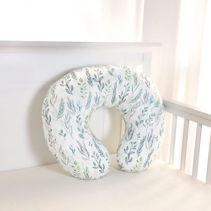 Nursing Pillow Cover Stretchy Removable Cover for Breastfeeding Pillows, Ultra Soft Comfortable Slipcover for Baby Girl and Boy, Green Leaf