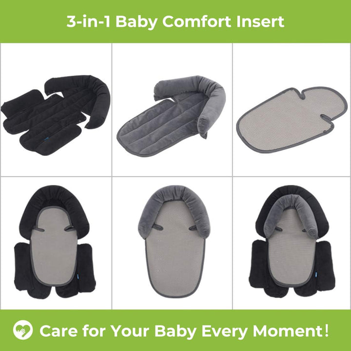 Upgraded 3-In-1 Babybody Support for Newborn Infant Toddler - Extra Soft Car Seat Insert Cushion Pad, Perfect for Carseats, Strollers, Swings