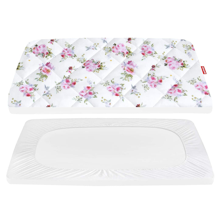 Pack and Play Sheets Fitted, Breathable Thick Playard Lovely Print Cover 39"×27"×5" Compatible with Graco Pack N Play, Gray Star