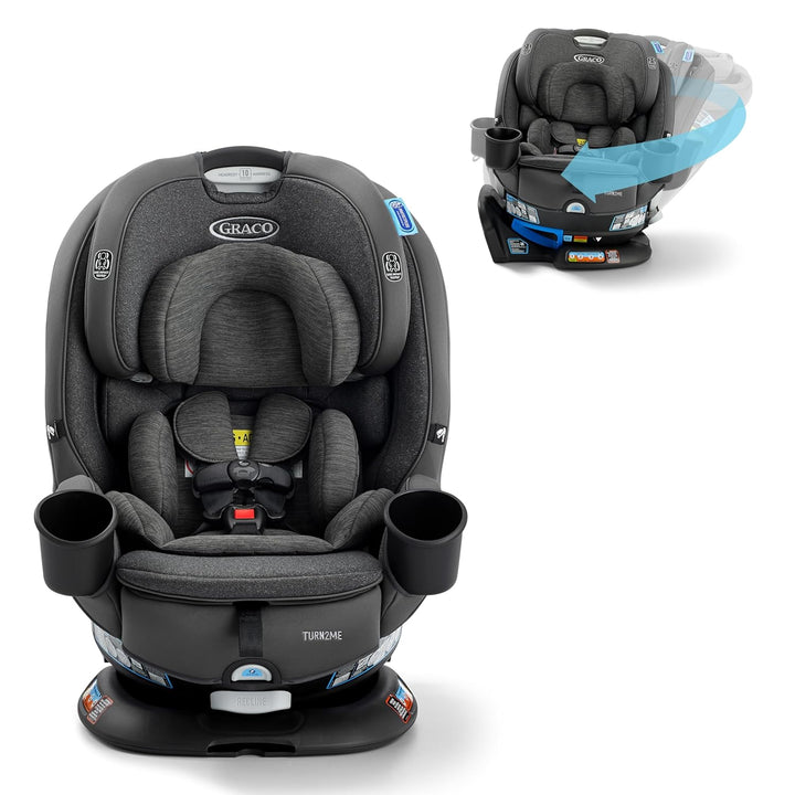 Turn2Me 3-In-1 Rotating Convertible Car Seat, Cambridge, Featuring Headrest and Harness Adjust, Easy Installation and Steel Reinforced Frame