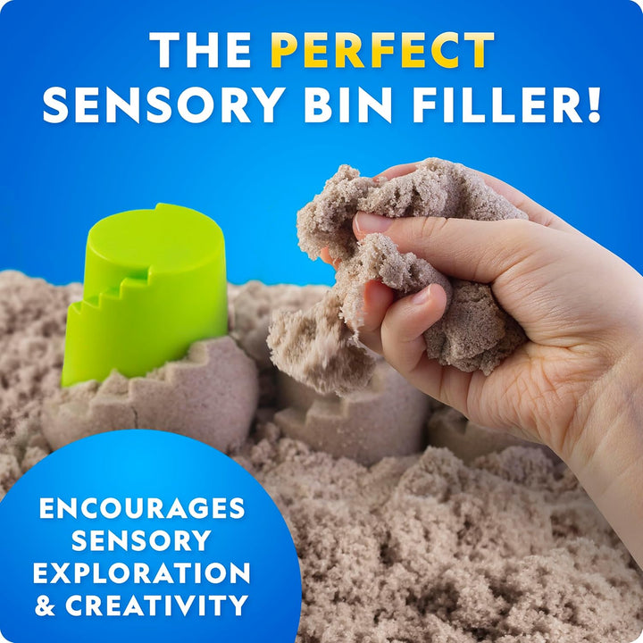National Geographic Moon Sand - 12 Lbs. with Castle Molds (Natural) - a Fun No Mess Sensory Activity, Kids Fake Sand Play Set, Sensory Bin Filler