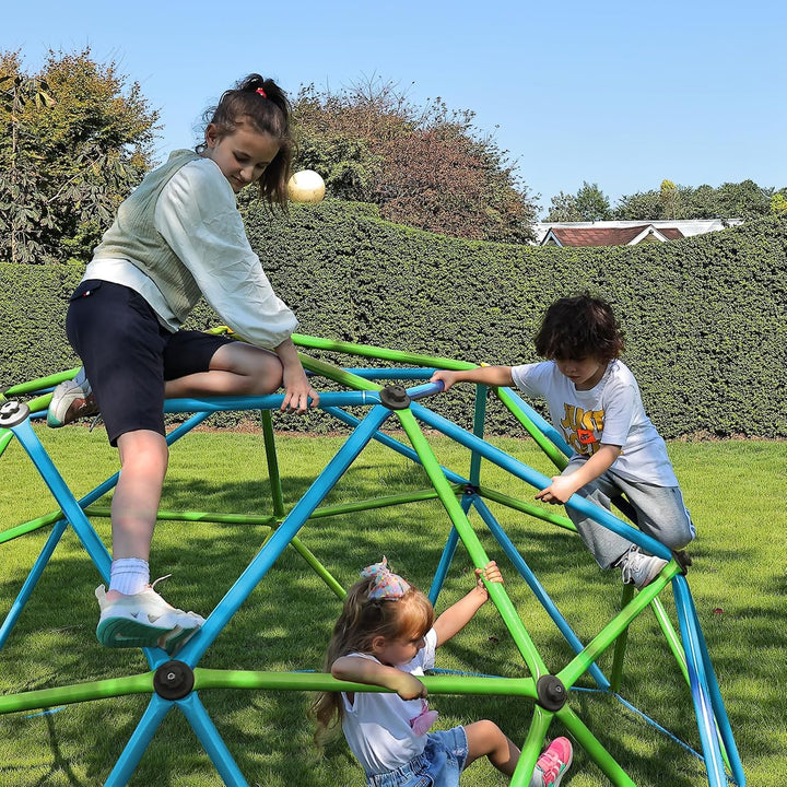 10FT Climbing Dome, Experience Ultimate Fun with the 2025 Upgraded Decagonal Geo Dome Climber - Supports 1000LBS Outdoor Playset and Easy Assembly Play Equipment for Kids (Turquoise, 10FT)