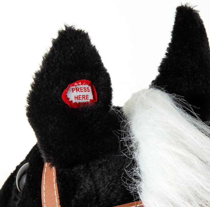 36'' Plush Horse Riding Stick , Handsewn Head, Sturdy Wood Stick, plus Neighing & Clip-Clop Sounds