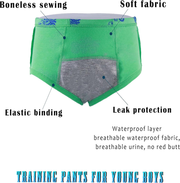 Boys Training Toddler Underwear Truck Potty Briefs for Boys Pack of 6