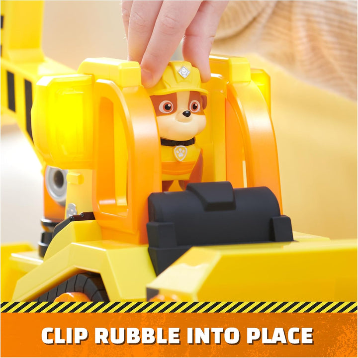 , Bark Yard Deluxe Bulldozer Construction Truck Toy with Lights, Sounds & Rubble Action Figure, Kids Toys for Boys & Girls Ages 3+