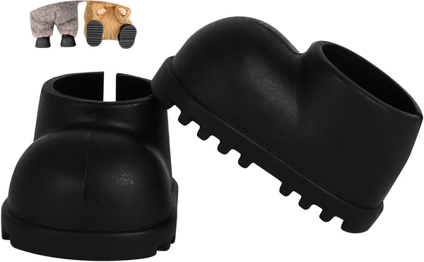 Doll Shoes for 17Cm Doll, Cute Mini Shoes Accessories for 17Cm Dolls Sitting Standing Series, Silicone Doll Rain Shoes Boots(1 Pair Black, No Doll)