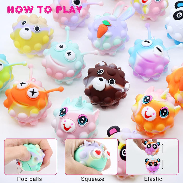 18 PACK Animal Pop Balls Party Favors for Kids,3D Pop Balls Fidget Toys,Birthday Gifts for Boys & Girls,Goodie Bag Stuffers,Pinata Stuffers,Carnival Prizes,Treasure Box Toys,Kids Prizes