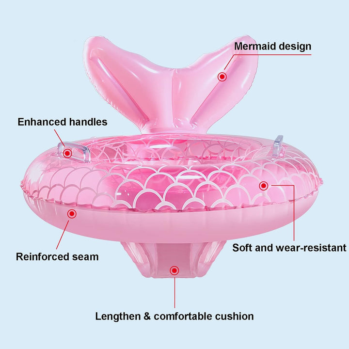 Baby Pool Float, Mermaid Baby Swimming Float, Smart Swim Trainer, Inflatable Pool Floats for Toddlers, Infant Swim Floats, Toddler Floaties, Kids Beach Toys Summer Essentials