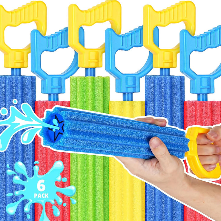 Water Gun, 6 Pack Super Water Soaker Blaster Squirt Guns 40 Ft Water Shooter Swimming Pool Beach Summer Party Outdoor Water Game Fighting Toys for Kids Boys Girls
