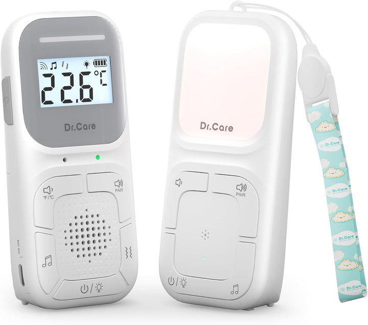 Neogo Portable Baby Audio Monitor and Sound Machine | Baby Sleep Soother | Travel | Registry Gift with 1000Ft Range, Two-Way Talk, VOX, Nightlight, 8 Lullabies, and Vibrating Sound Alert