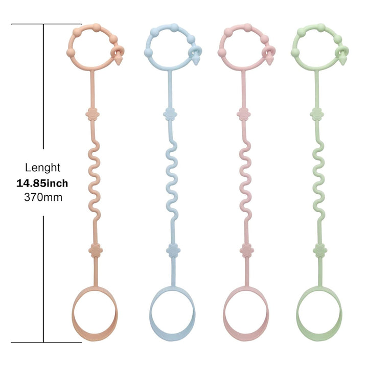 (4Pcs) Sippy Cup Strap Keep Bottles and Sippy Cups off the Floor, Sippy Cup Holder Strap Suitable for High Chairs, Strollers and Water Bottles- Dishwasher Safe
