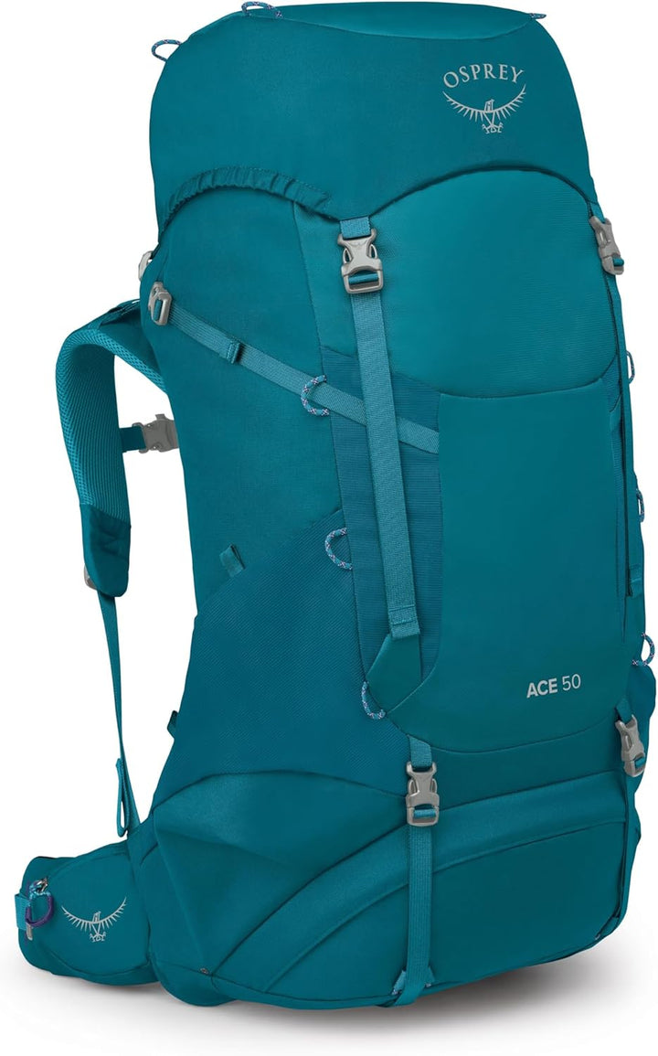 Ace 50L Kids' Backpacking Backpack, Green Canopy
