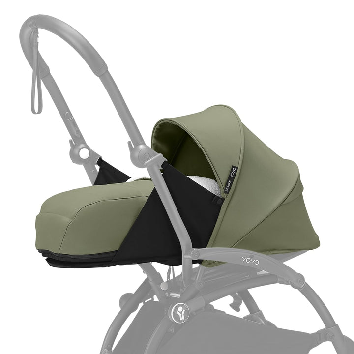YOYO 0+ Newborn Pack, Taupe - Includes Mattress, Extendable Canopy & Five-Point Harness - Requires YOYO3 Frame (Sold Separately)