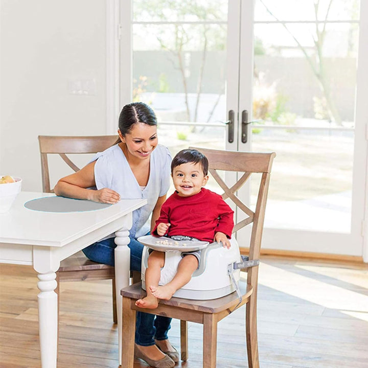 3-In-1 Multi-Seat for 6 to 36 Months, Travel Baby Feeding & Play Floor Seat, All-In-One Portable Booster with Tray & Toddler High Chair, Cool Grey
